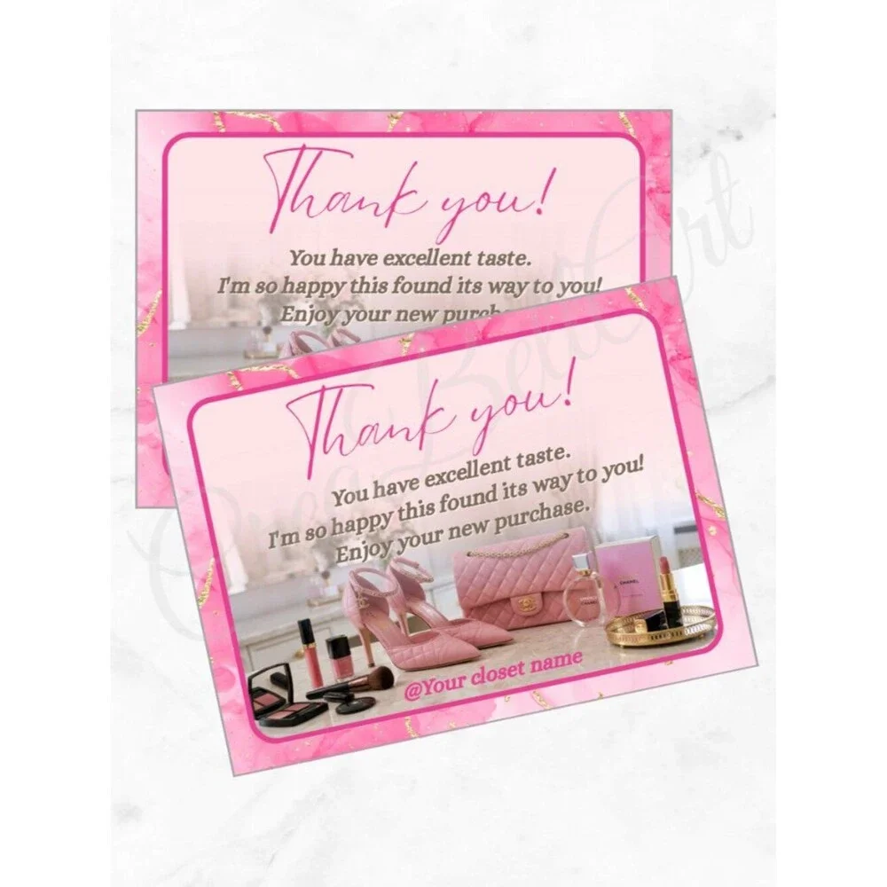 100 Personalized Makeup Thank You Cards Small Business, 4×3 in